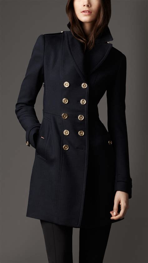 burberry brit pea coat navy|Burberry pea coat women's.